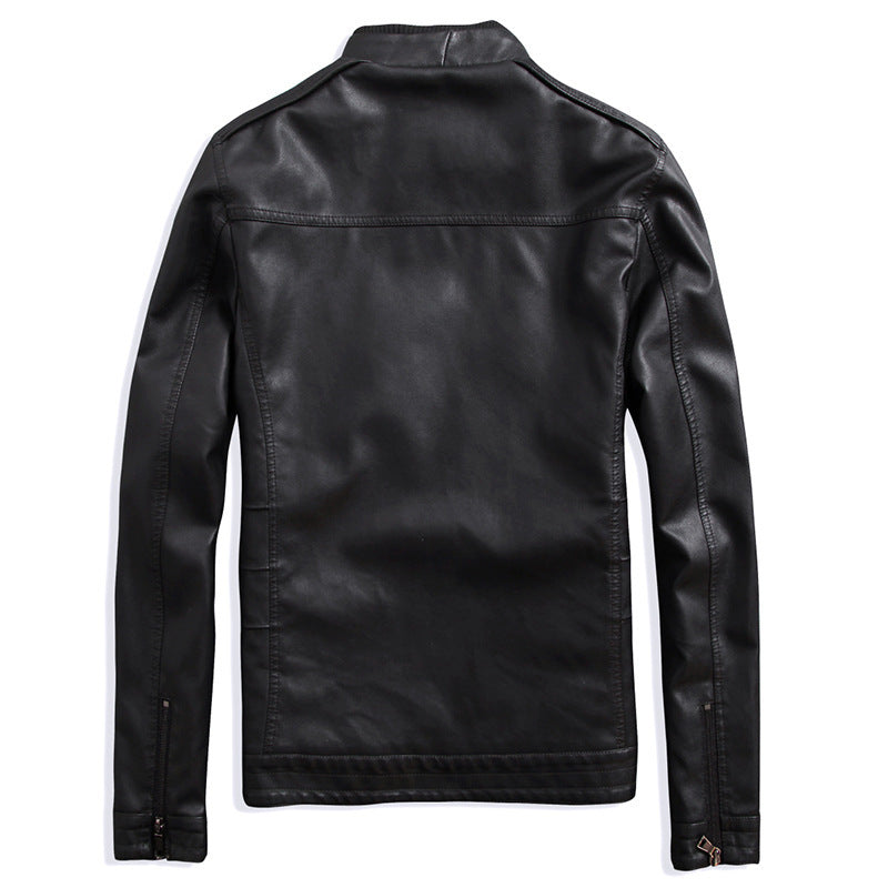 Herren Kunstlederblouson mit wärmender Teddyfleece-Innenlage und Stehkragen Nord Taschen