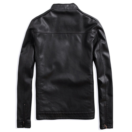Herren Kunstlederblouson mit wärmender Teddyfleece-Innenlage und Stehkragen Nord Taschen