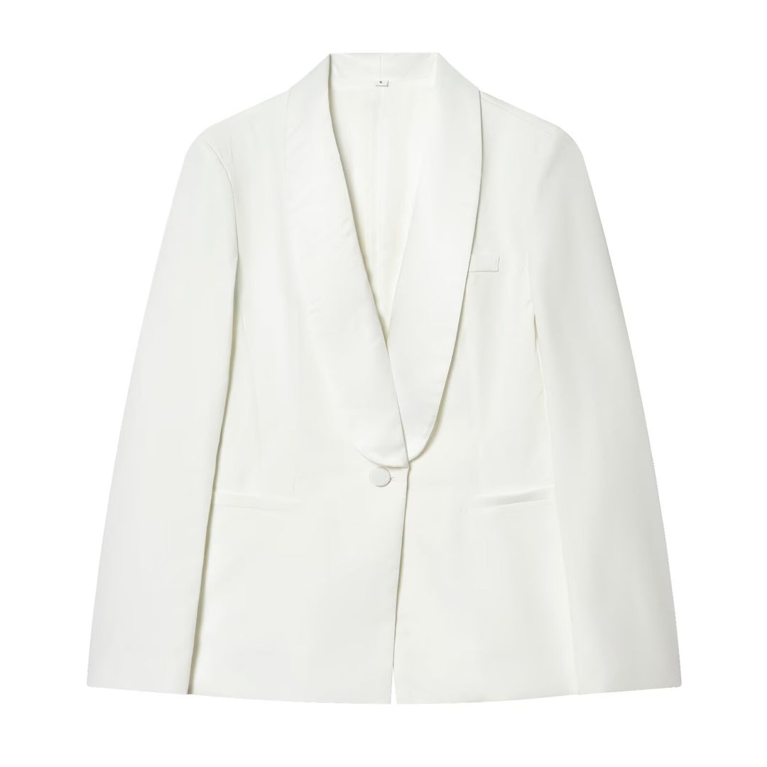 Damen Smoking-Blazer mit Schalkragen und Ein-Knopf-Verschluss Nord Taschen