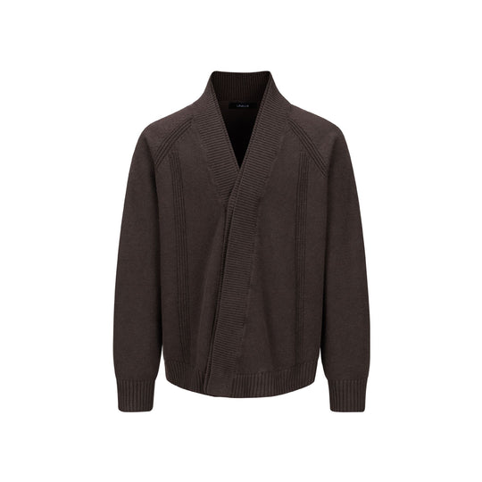 Herren Grobstrick-Cardigan mit Schalkragen und Rippenbündchen Nord Taschen
