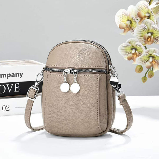Damen kleine Umhängetasche aus strukturiertem Kunstleder mit verstellbarem Schulterriemen Nord Taschen