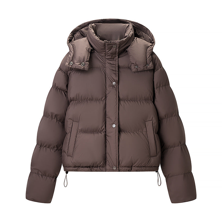 Damen Wattierte Daunenoptik-Steppjacke mit abnehmbarer Kapuze Nord Taschen