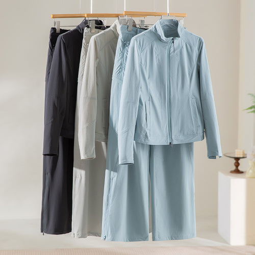 Damen schlichte taillierte Lederjacke mit Stehkragen und Zwei-Wege-Reißverschluss Nord Taschen