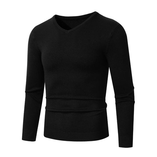Herren Schmal geschnittener Feinstrick‑V‑Neck-Pullover mit Rippbund und atmungsaktiver Baumwollmischung Nord Taschen