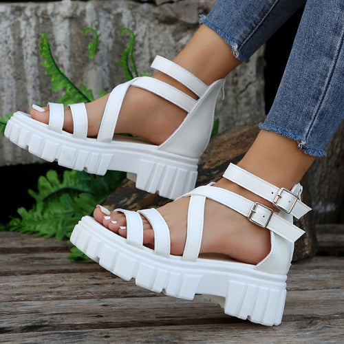 Damen Chunky Sandalen mit verstellbaren Riemen und rutschfester Sohle