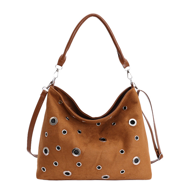 Damen modische Schultertasche mit einzigartiger Loch-Applikation Nord Taschen