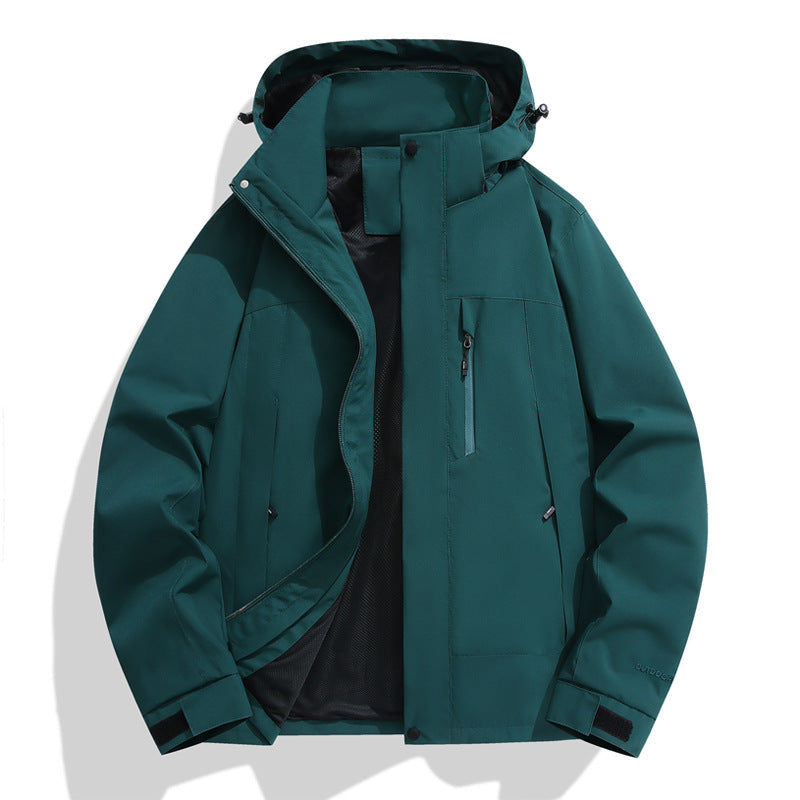 Herren Softshell-Outdoorjacke mit Kapuze, wasserabweisender Membran und verdeckten Reißverschlüssen Nord Taschen