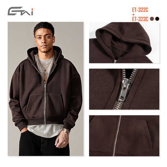 Unisex Kapuzen-Sweatjacke mit durchgehendem Reißverschluss und Kängurutasche Nord Taschen