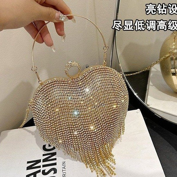 Damen glamouröse Clutch mit funkelnden Strasssteinen Nord Taschen