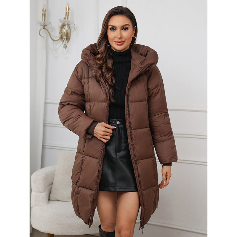 Damen nan taillierter Longpuffer mit winddichter Membran, wärmender Thermofüllung und verlängerter Rückenpartie Nord Taschen