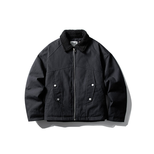 Unisex Kurzer Canvas-Fieldblouson mit Teddykragen und Zwei-Wege-Reißverschluss Nord Taschen