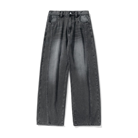 Damen Palazzo-Jeans mit hoher Taille, markanter Mittelnaht und weitem Bein Nord Taschen