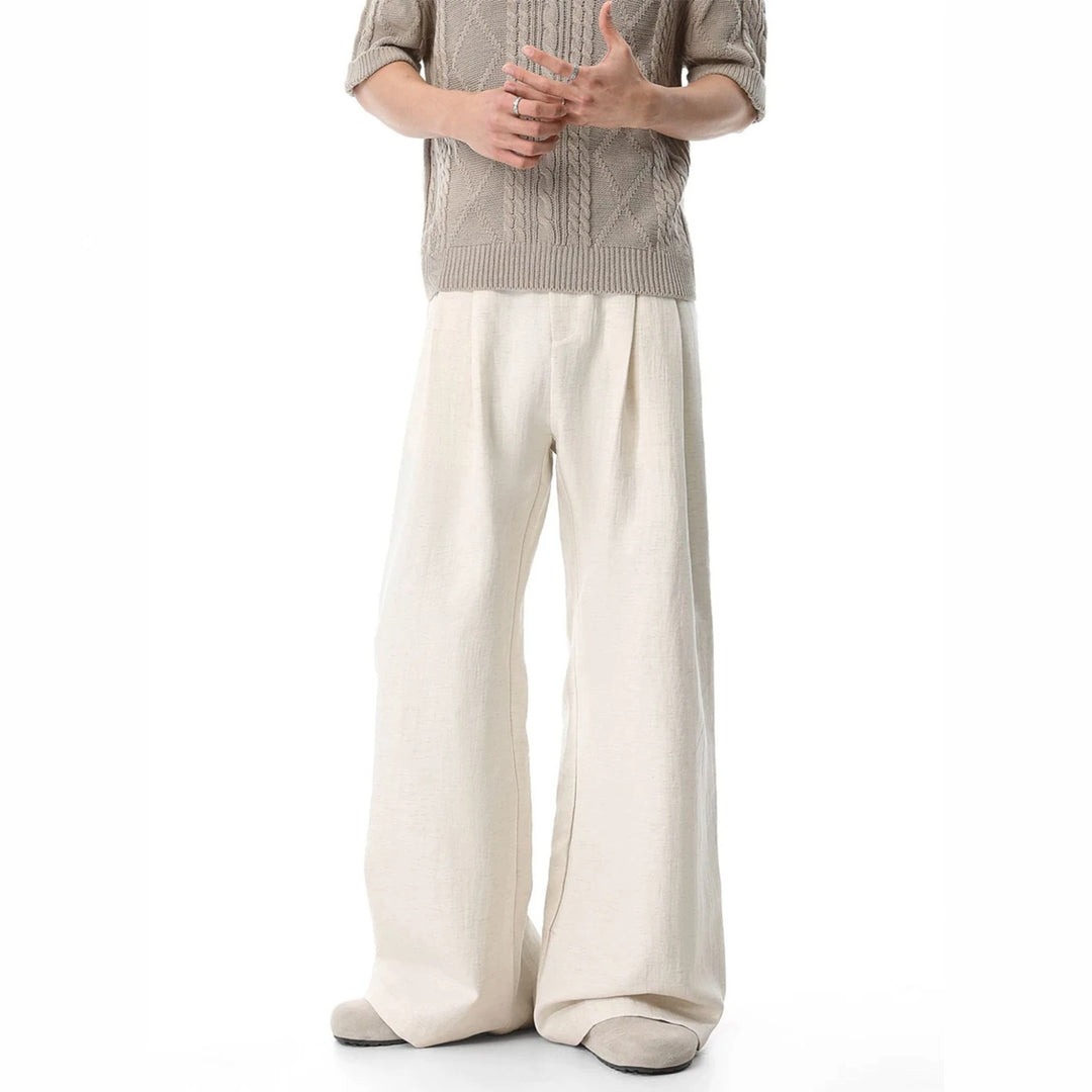 Damen Weit geschnittene Leinenhose Nord Taschen