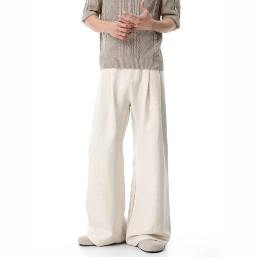 Damen Weit geschnittene Leinenhose Nord Taschen