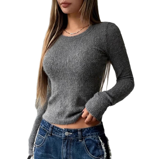 Damen Weiches Langarmshirt mit Struktur Nord Taschen