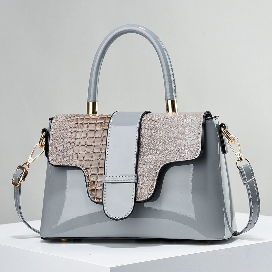 Damen Handtasche im raffinierten Krokodil-Look mit abnehmbarem Schultergurt Nord Taschen