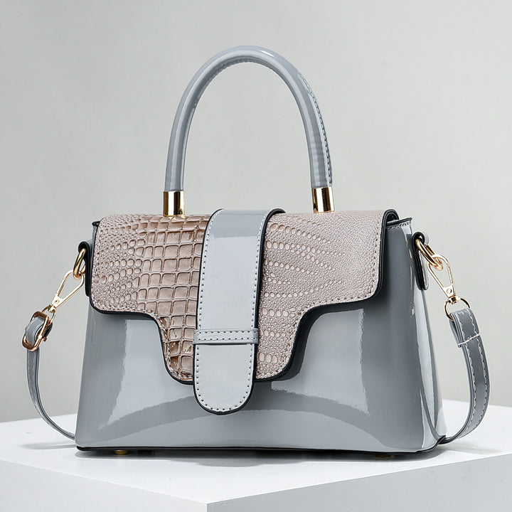 Damen Handtasche im raffinierten Krokodil-Look mit abnehmbarem Schultergurt Nord Taschen