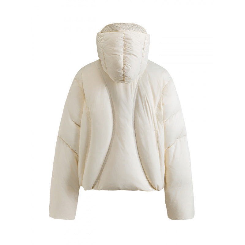 Unisex Kurz geschnittene Steppjacke mit hohem Kragen, Kapuze und Reißverschlüssen Nord Taschen