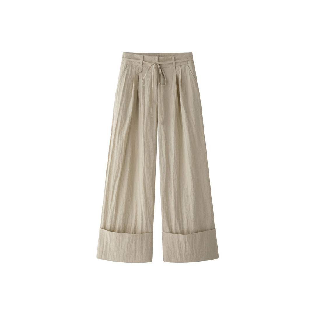 Damen Weite High‑Waist Palazzohose mit Tunnelzug, Bundfalten und extra weitem Bein Nord Taschen