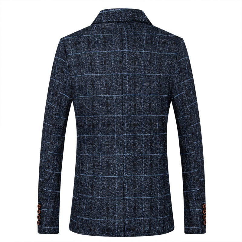 Herren Karo-Sakko in Tweed-Optik mit Schalkragen und taillierter Silhouette Nord Taschen