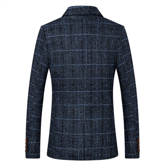 Herren Karo-Sakko in Tweed-Optik mit Schalkragen und taillierter Silhouette Nord Taschen