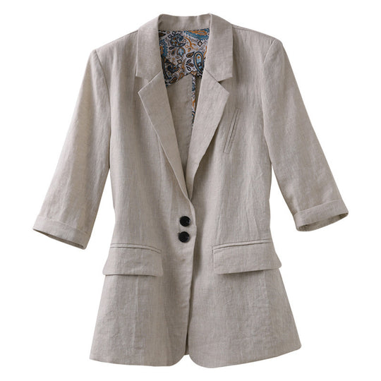 Damen Modischer Leinenblazer Nord Taschen