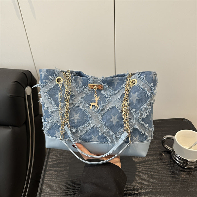 Damen modische Handtasche mit fransigem Sternenmuster Nord Taschen