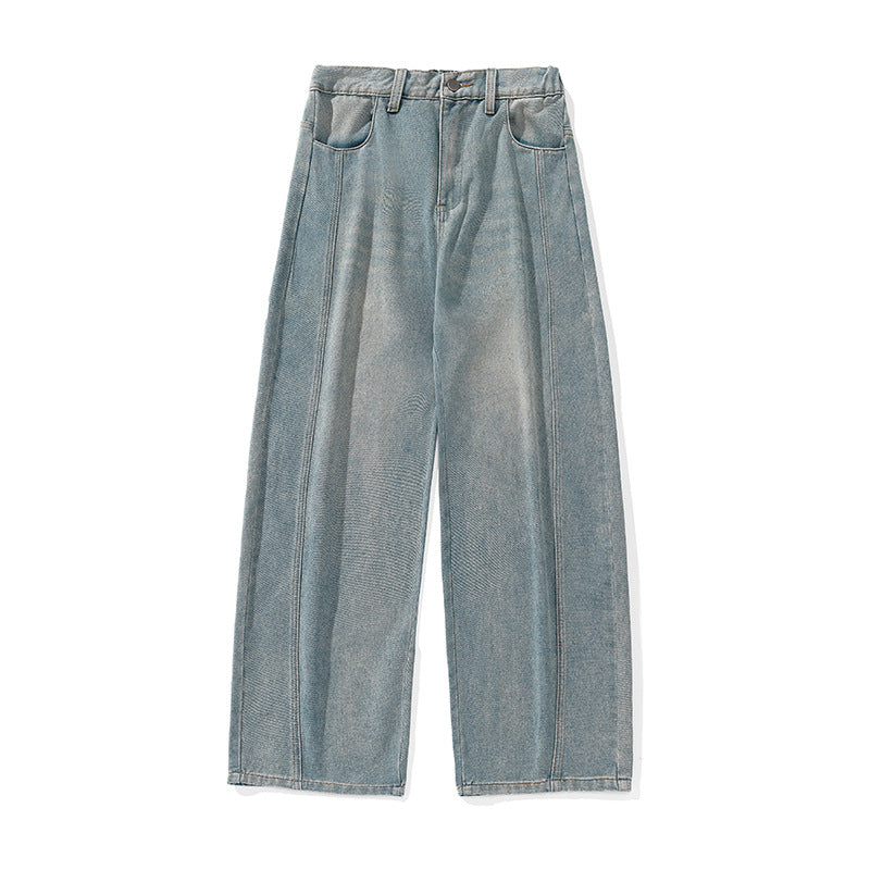 Damen Weite High-Waist-Jeanshose mit Mittelnaht-Panels und Balloon-Schnitt Nord Taschen