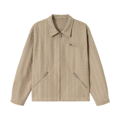 Unisex Texturierte Boxy-Blousonjacke mit durchgehendem Reißverschluss Nord Taschen