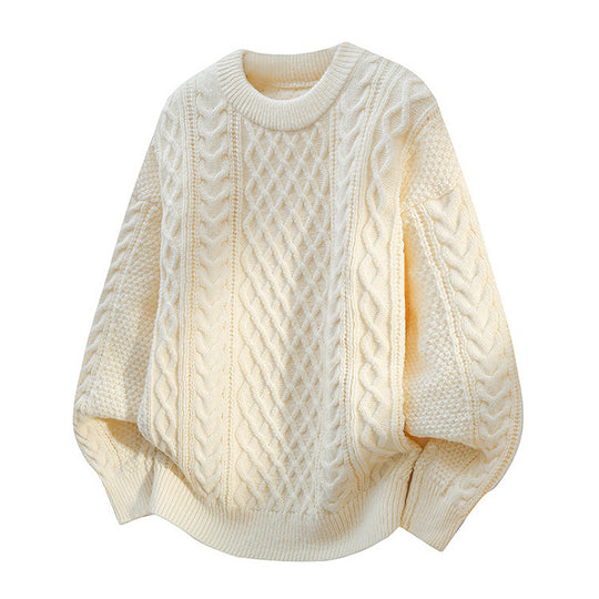 Damen Grobstrickpullover mit Zopfmuster Nord Taschen