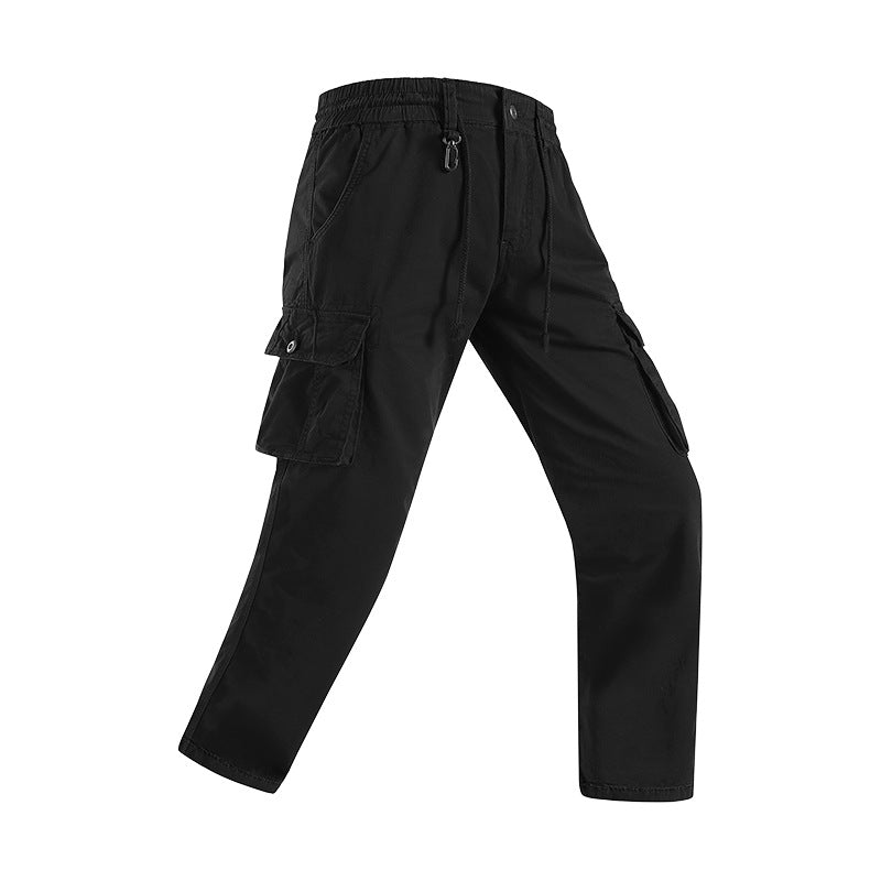 Herren Militärisch inspirierte Cargohose mit elastischem Tunnelzugbund, Klapp- und Reißverschlusstaschen Nord Taschen