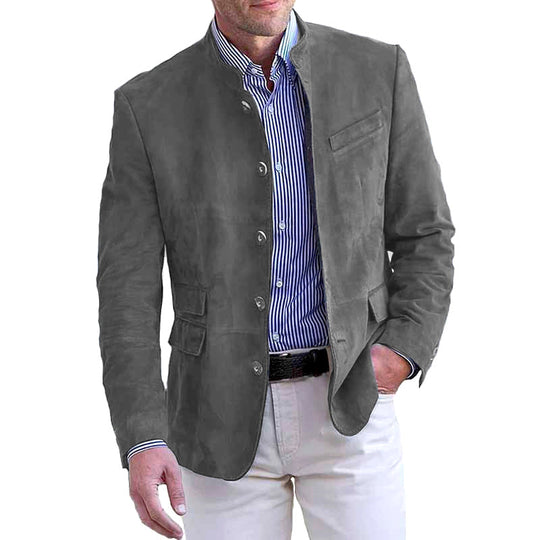 Herren elegante Wildlederjacke mit modernen Akzenten - Vittorelli