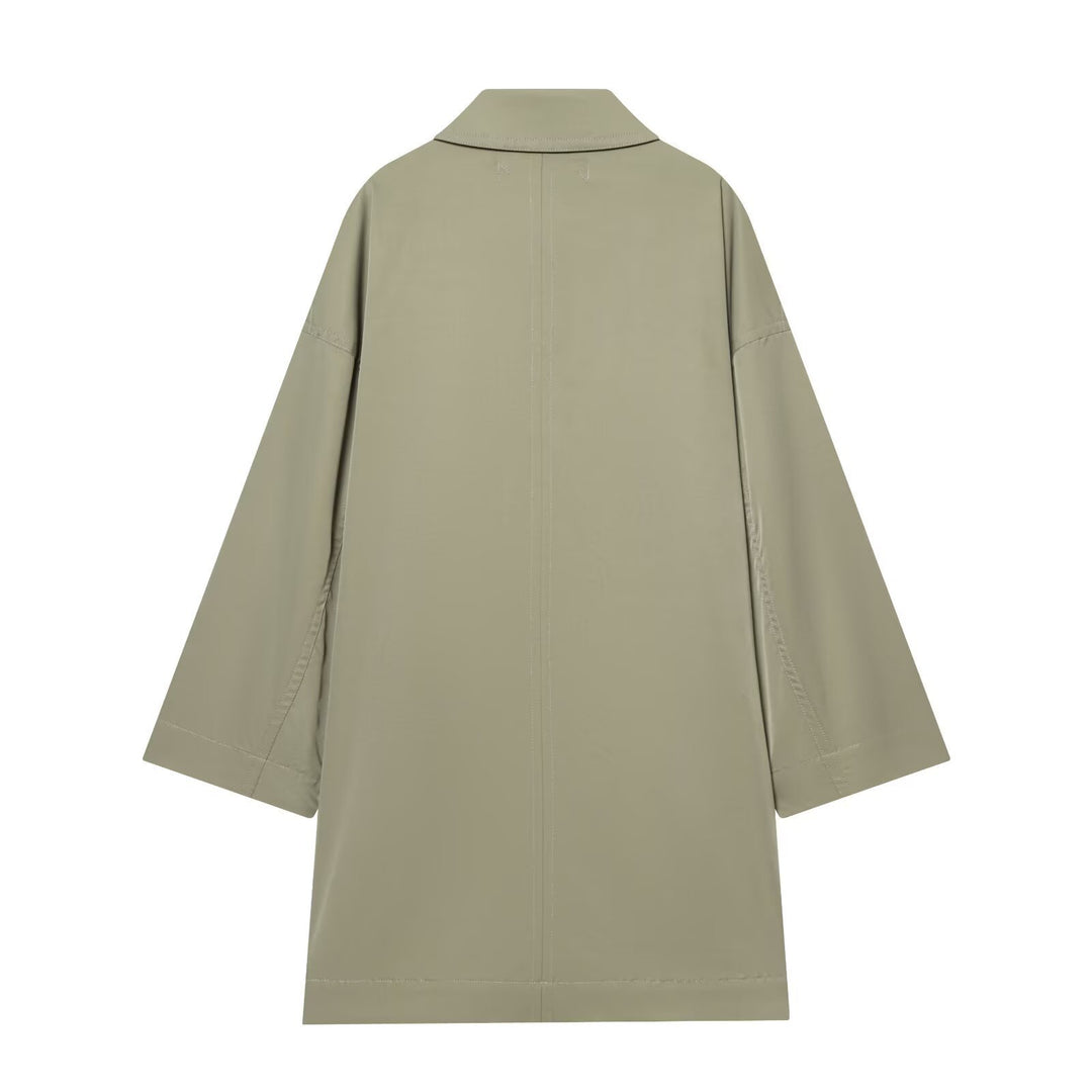 Damen Weitgeschnittener Cape‑Mantel mit verdeckter Knopfleiste und aufgesetzten Taschen Nord Taschen