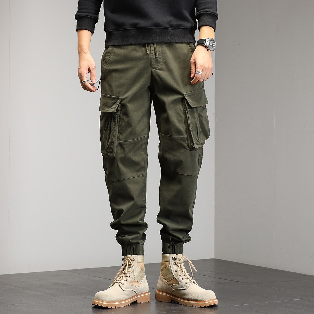 Herren Taktische Cargo‑Joggerhose mit elastischem Tunnelzugbund, Knieabnähern und Mehrfachtaschen Nord Taschen