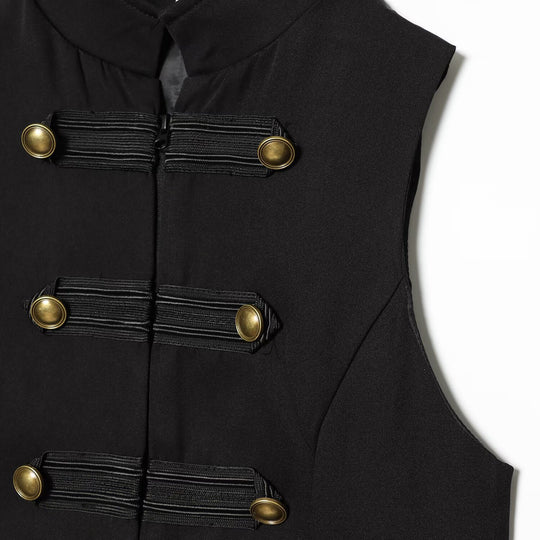 Damen taillierte Militärweste mit Stehkragen und Zierfroschverschlüssen Nord Taschen