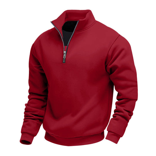 Herren sportlicher Sweatshirt mit modernem Stehkragen und Reißverschluss - Arvani