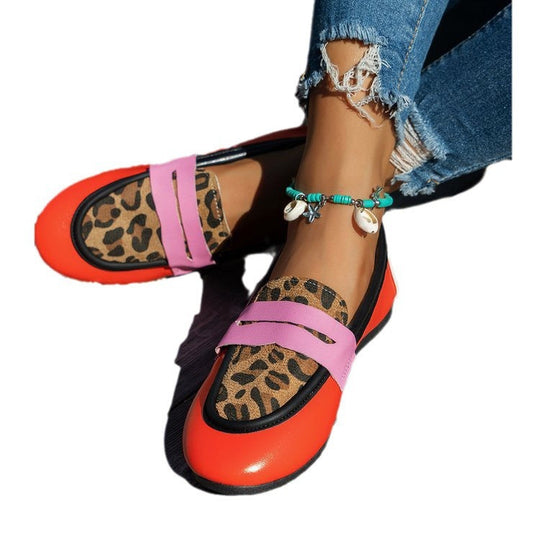 Damen modische Loafers mit Animal-Print und bunten Akzenten Nord Taschen