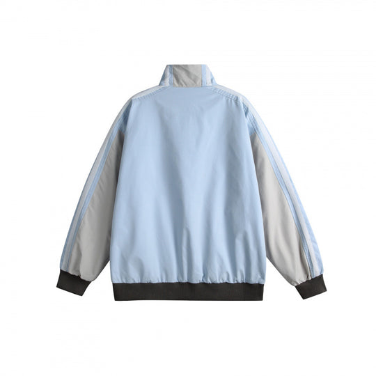 Unisex Leichte Retro-Trackjacke mit Stehkragen, kontrastierenden Streifen und gerippten Bündchen Nord Taschen