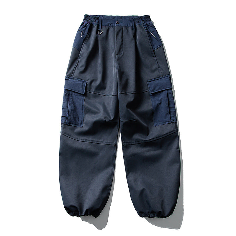 Herren Oversize-Cargohose mit elastischem Tunnelzugbund, Kniepaneelen und elastischen Bündchen Nord Taschen