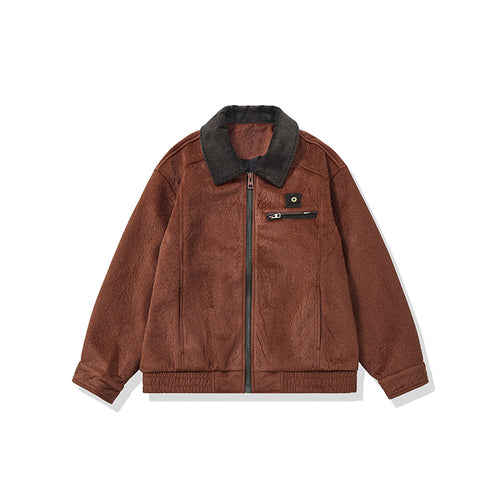 Herren Kurz geschnittener Fleece‑Blouson mit Cordkragen und Sicherheitsbrusttasche Nord Taschen