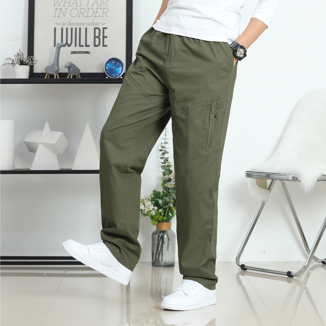 Herren Weite Utility-Cargohose mit elastischem Bund, seitlicher Reißverschlusstasche & vorgeformten Knieeinsätzen Nord Taschen