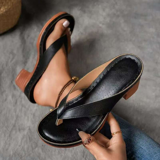 Damen Bequeme Zehentrenner-Sandalen mit anatomischem Fußbett und rutschfester Sohle