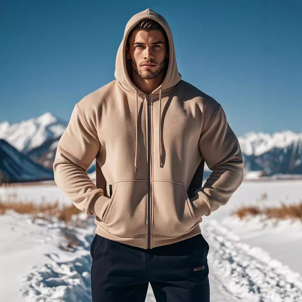 Herren Kapuzen-Sweatjacke mit durchgehendem Reißverschluss, Kängurutasche und verstellbarer Kapuze Nord Taschen