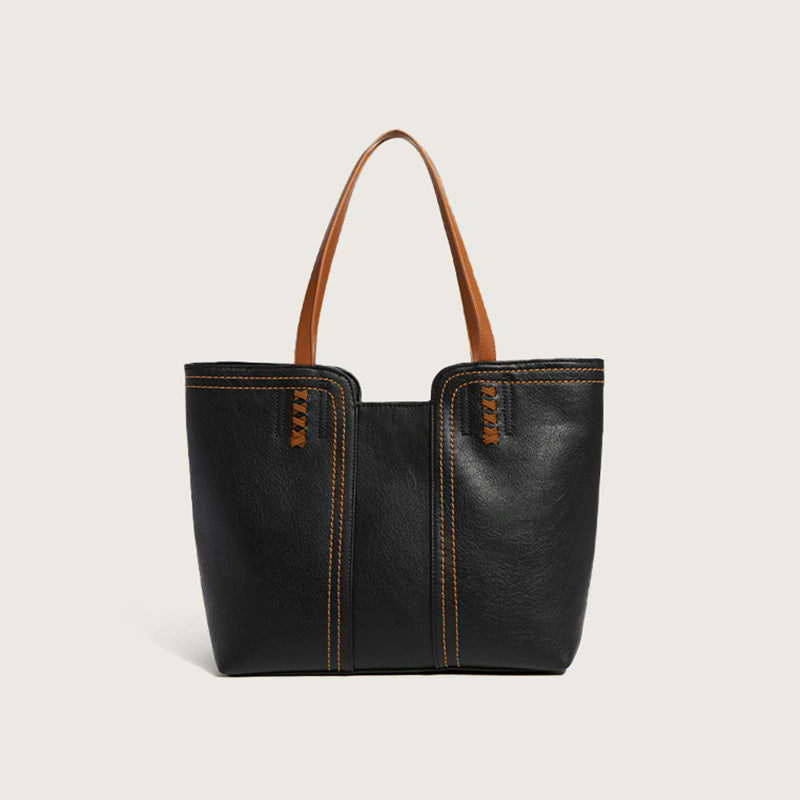 Damen Tote-Bag aus hochwertigem Kunstleder mit dekorativen Nähten Nord Taschen