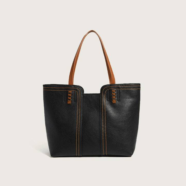 Damen Tote-Bag aus hochwertigem Kunstleder mit dekorativen Nähten Nord Taschen