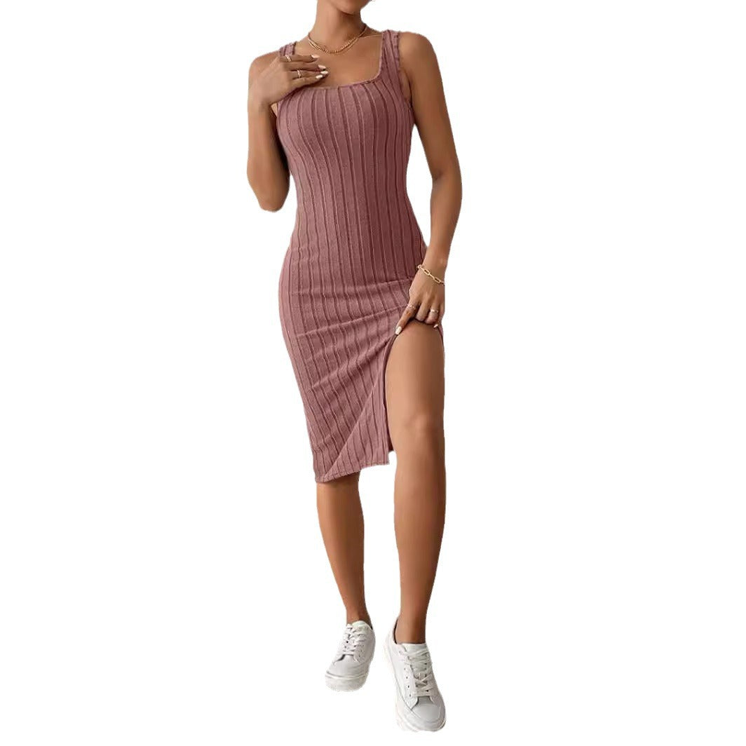 Damen Figurbetontes Trägerkleid mit seitlichem Schlitz