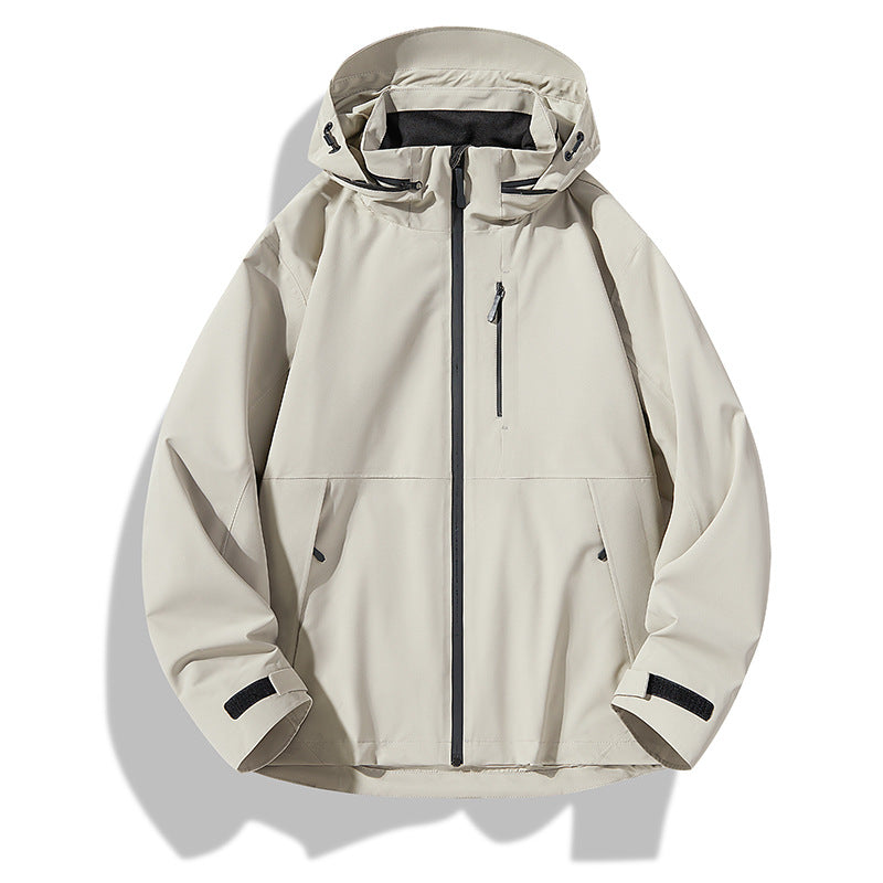 Herren Zweilagige wasserdichte Outdoorjacke mit Kapuze, Verschweißten Reißverschlüssen und Kontrastpaneelen Nord Taschen