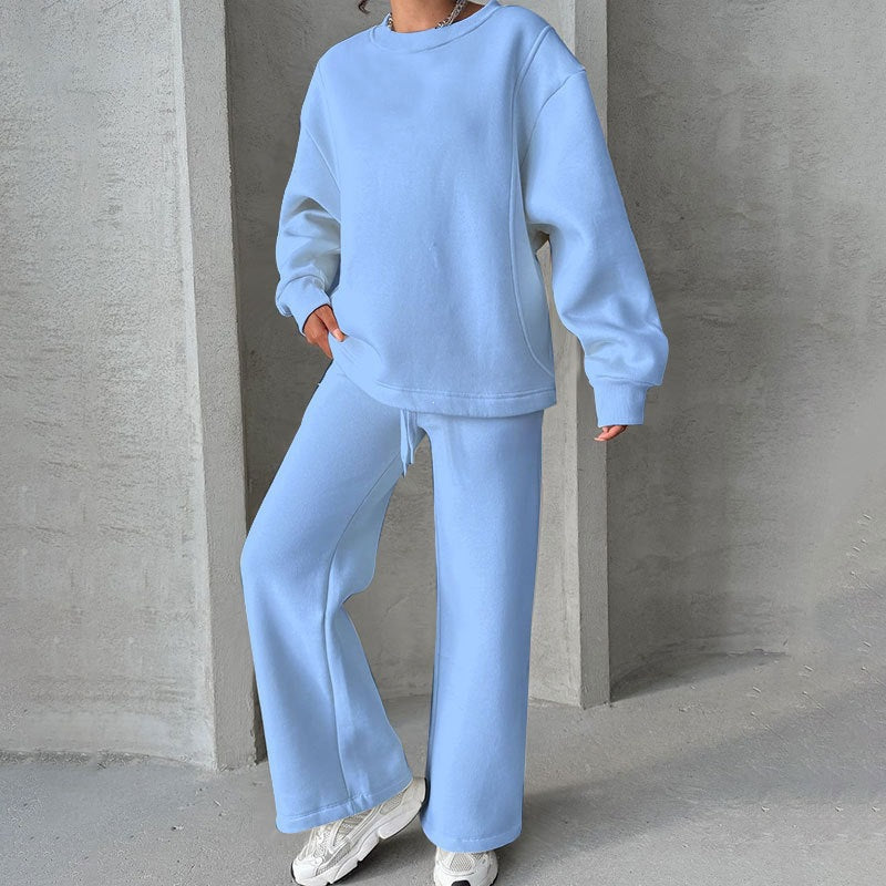 Damen Oversize-Sweatset aus weichem French-Terry mit weiter Palazzo-Jogginghose Nord Taschen