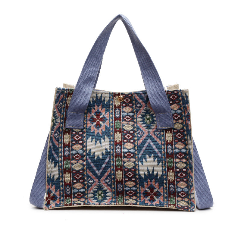 Damen Jute-Tasche mit traditionellem Ethno-Muster Nord Taschen