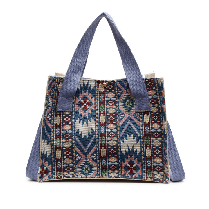 Damen Jute-Tasche mit traditionellem Ethno-Muster Nord Taschen